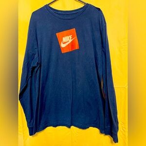 The Nike Tee size XXL men’s navy blue long sleeve T-shirt. Orange w/white Nike